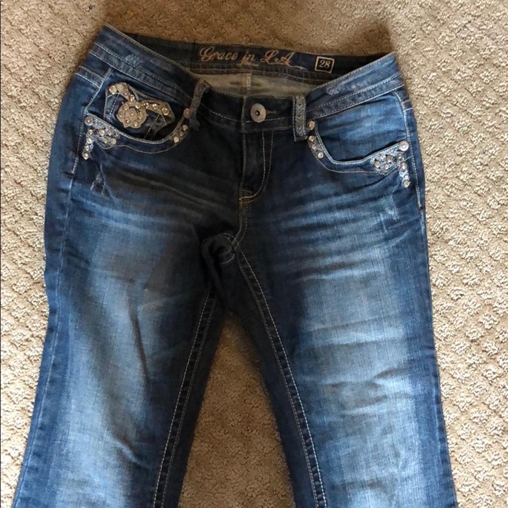 Grace jeans jeweled boot cut